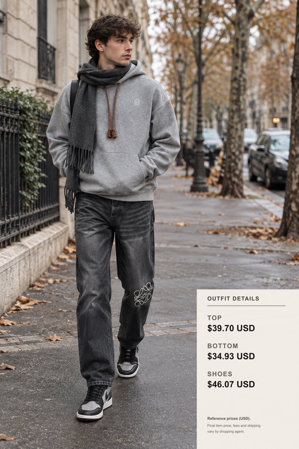 loewe Scarf: 3 Fall-Winter Styling Ideas outfit 1 full-body street style for fashionreps