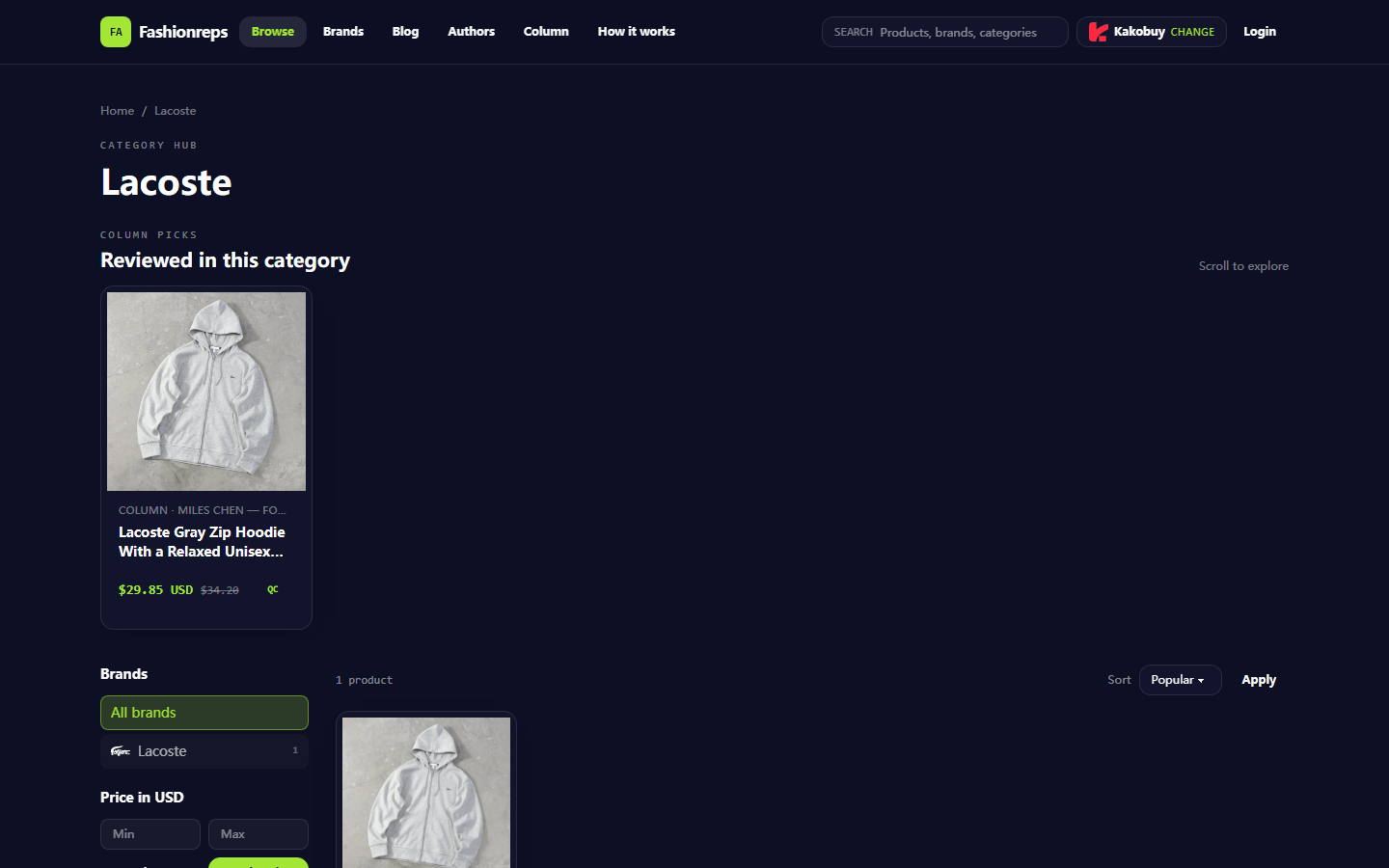 Lacoste Scarf: How to Verify Total Shipping Cost