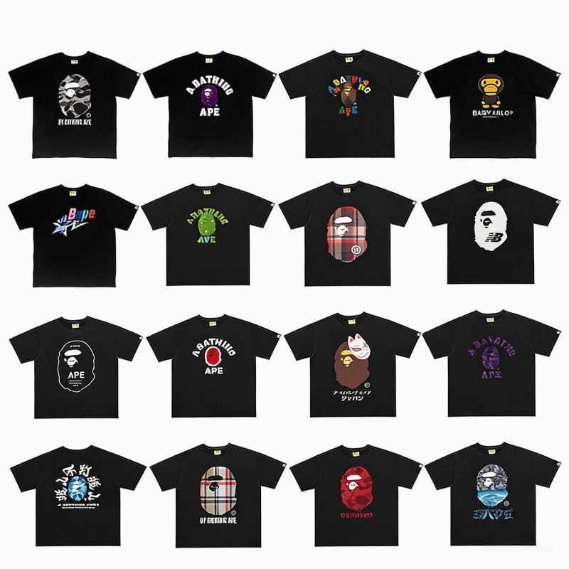 Bape Classic Monkey Print T-Shirt Collection Review: 100% Cotton Crew-Neck in Dozens of Colorways