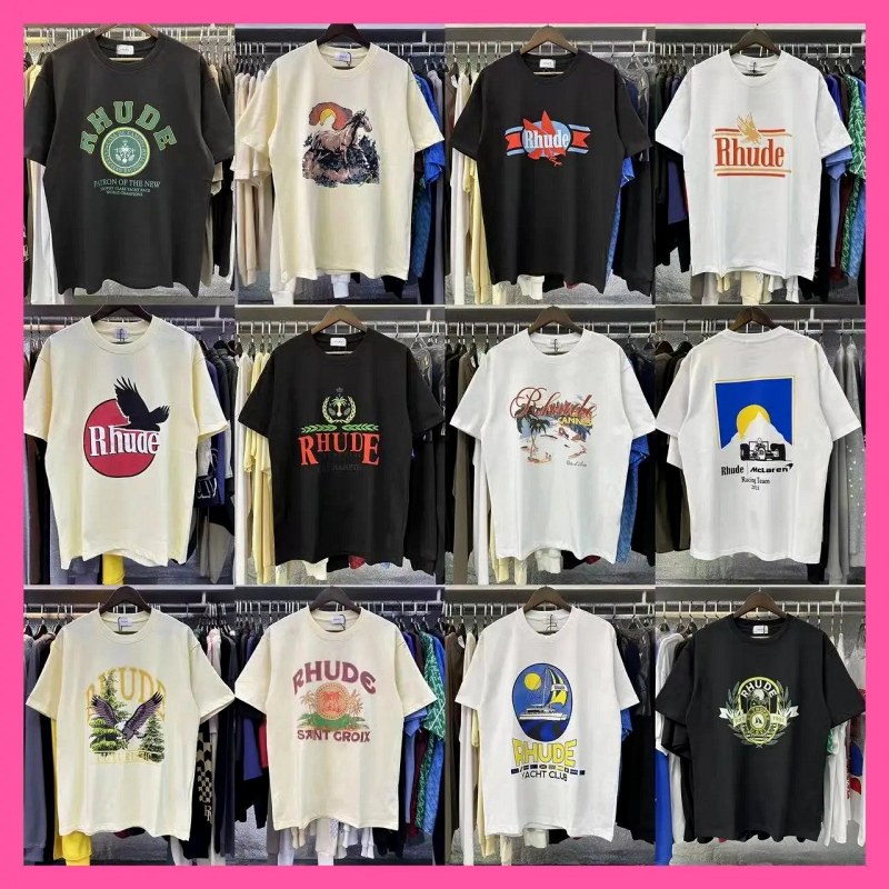 Rhude Streetwear T-Shirt Collection Review: 220g Long-Staple Cotton, Loose Cut, 39 Color Codes