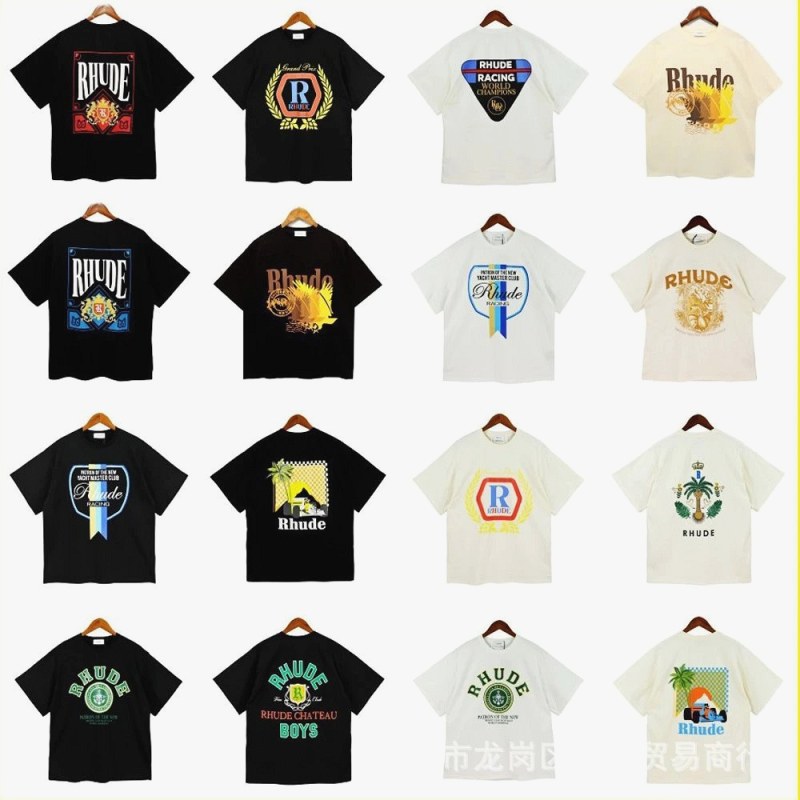 Rhude Trendy T-Shirts with Various Printed Designs Review: 240g Cotton for $8.36